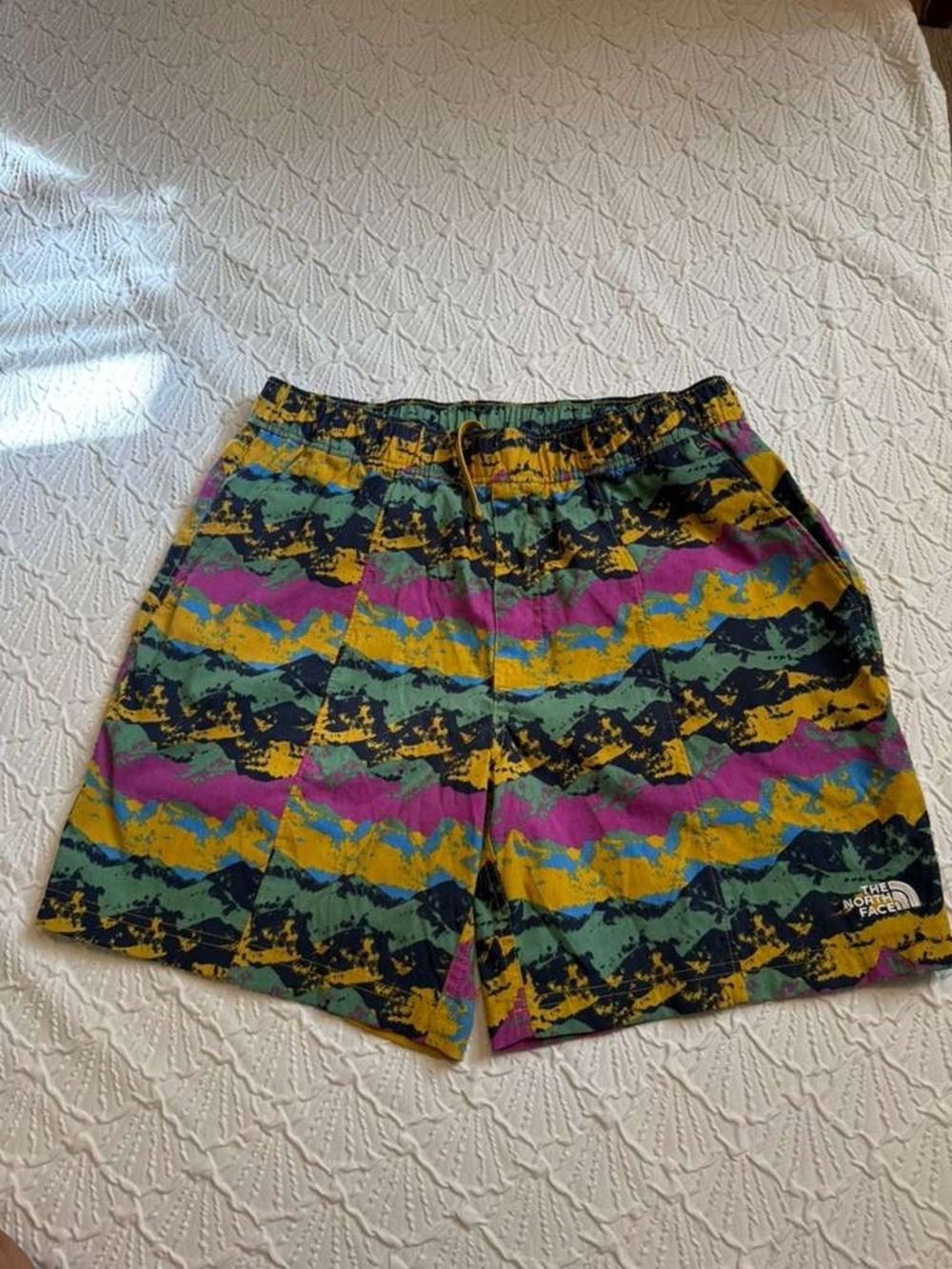 The North Face Men's Multicolor Mountain-Print Athletic Shorts